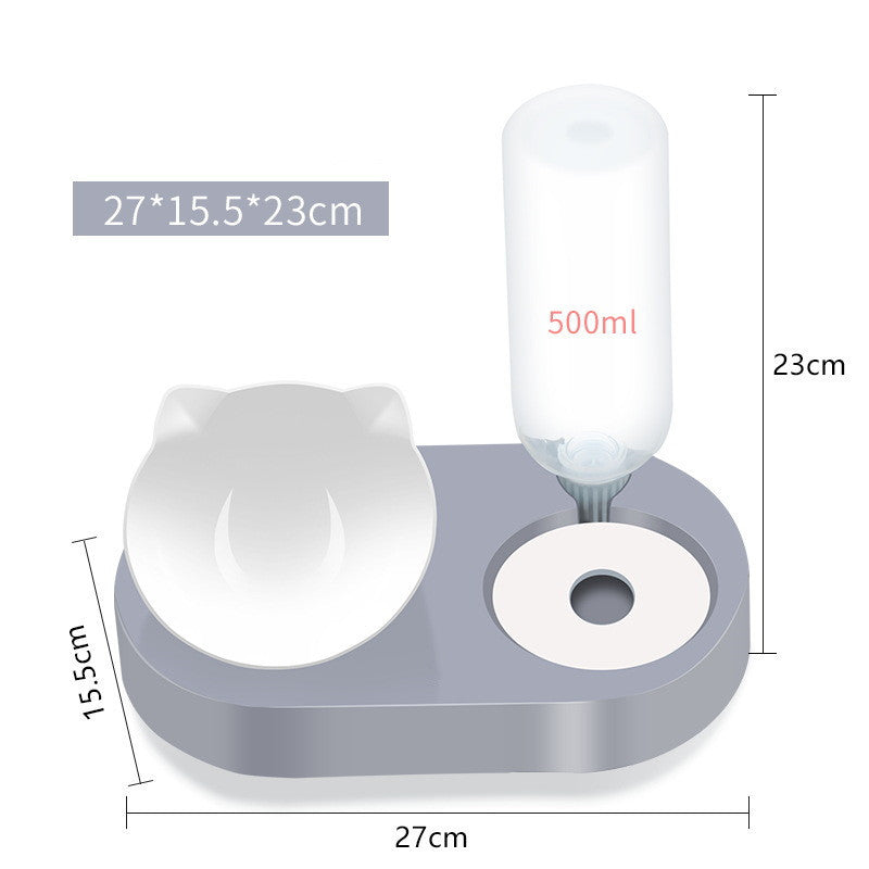 Dog & Cat Food Bowl & Automatic Water Dispenser