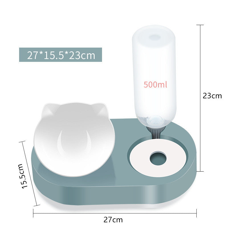 Dog & Cat Food Bowl & Automatic Water Dispenser