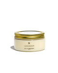 A jar of Lavender Ultra Rich Body Butter with a cream-colored body and a metallic gold lid, set against a plain white background.