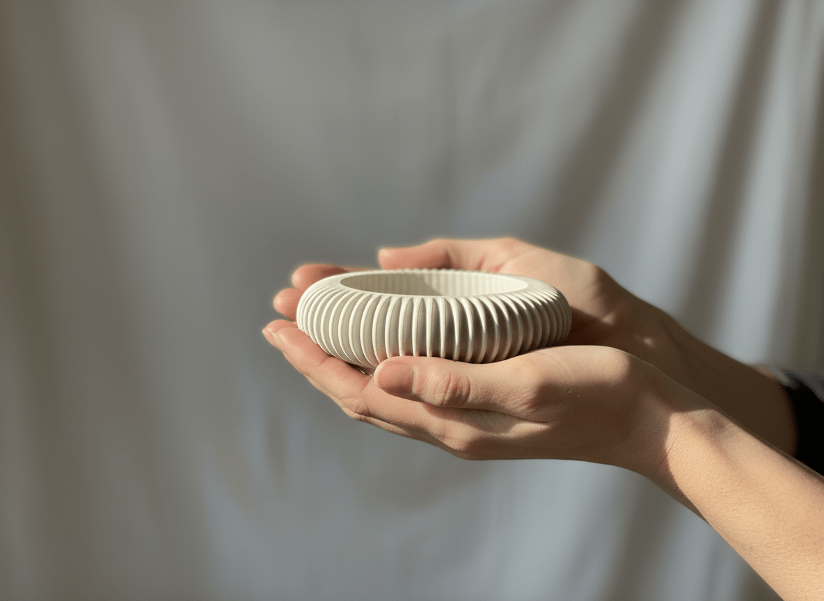 Aura Dish – Ribbed Jewelry Bowl